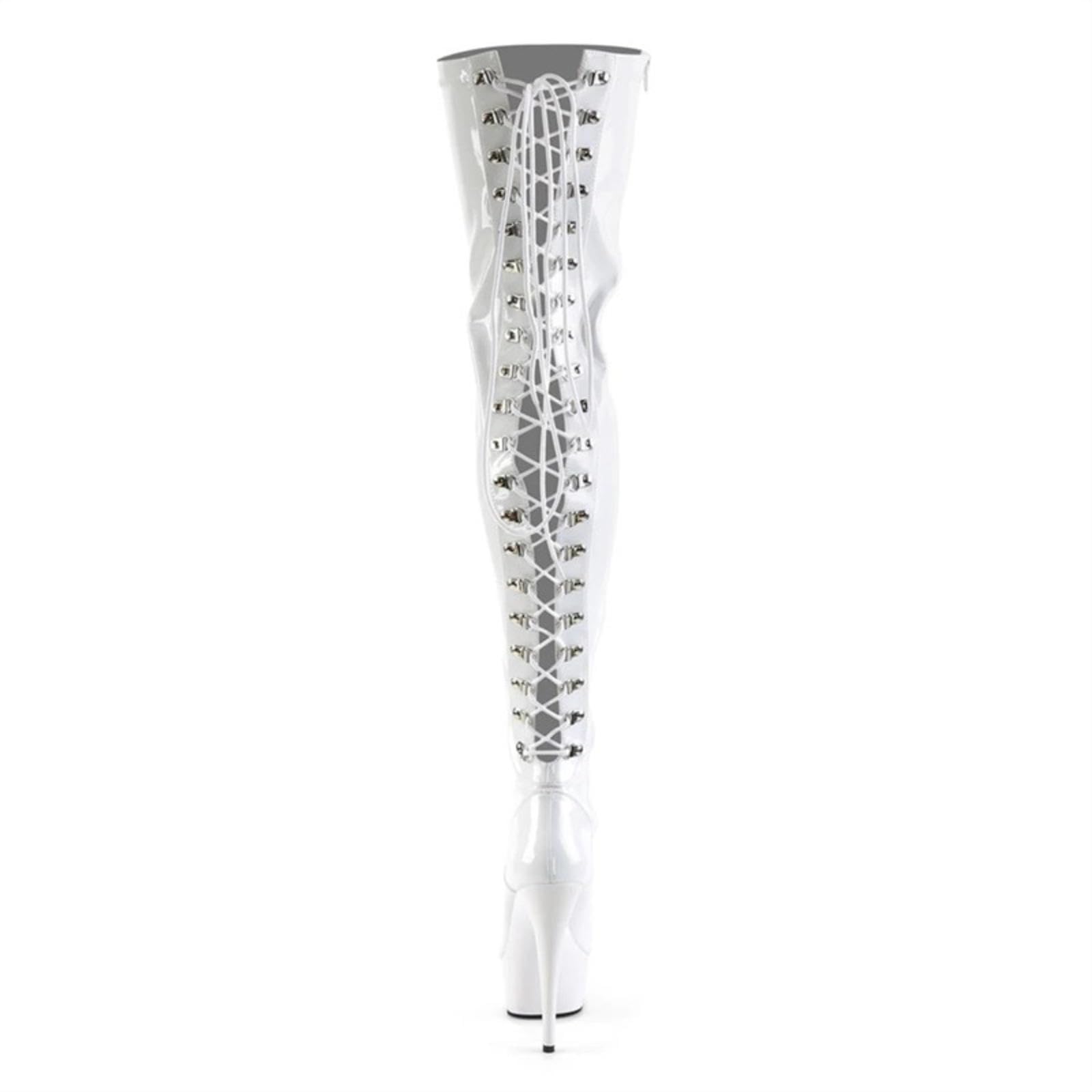 Wysokie Obcasy Czarne 15cm Bankietowe Botki Na Szpilce,White-38