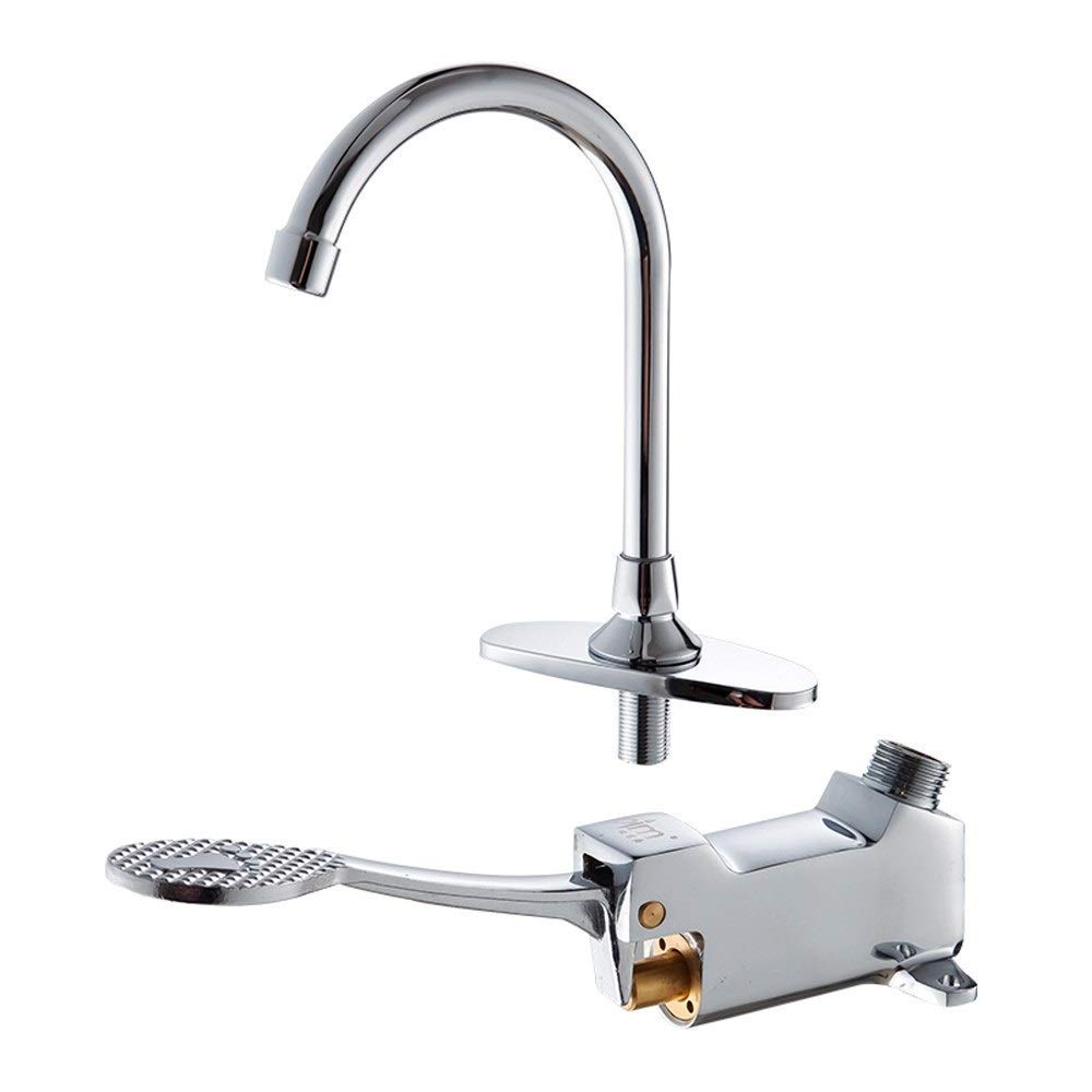 Grifo de Agua para Cocina, Grifo de Cocina, Grifo de Cobre Completo Tipo pie Creativo, Grifo de Lavabo Sanitario de Laboratorio, grifos de Control de pie, válvula mezcladora comerc