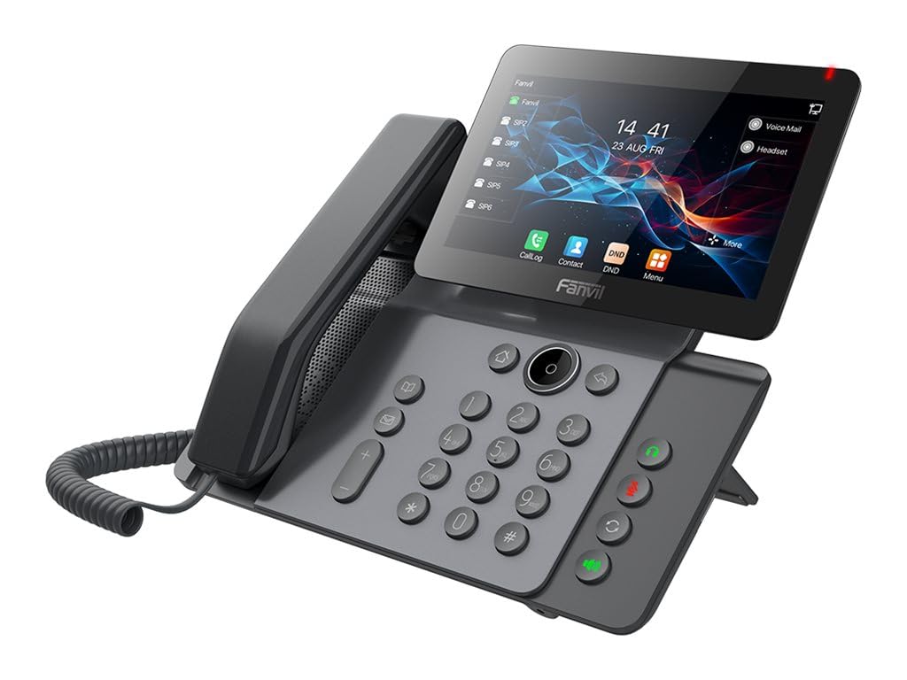 Fanvil V66 IP-Telefon für Unternehmen, 7 Zoll (17,8 cm) Display, neigbar, Bluetooth und WiFi6, 116 Tasten