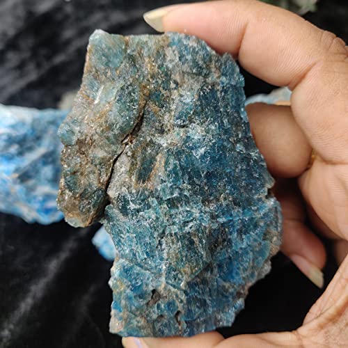 Image of Blue Apatite Raw Stone 1 Kg | 3-5 Pcs of Natural Decorative Crystal for Home Decor | Motivation, Focus & Communication Gemstone | Living Room & Office Showpiece Stone