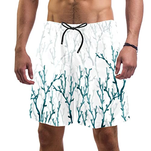 Maillots de Bain pour Hommes JDEZ Short de Plage Léger Motifs Herbe de Mer pour l'Été