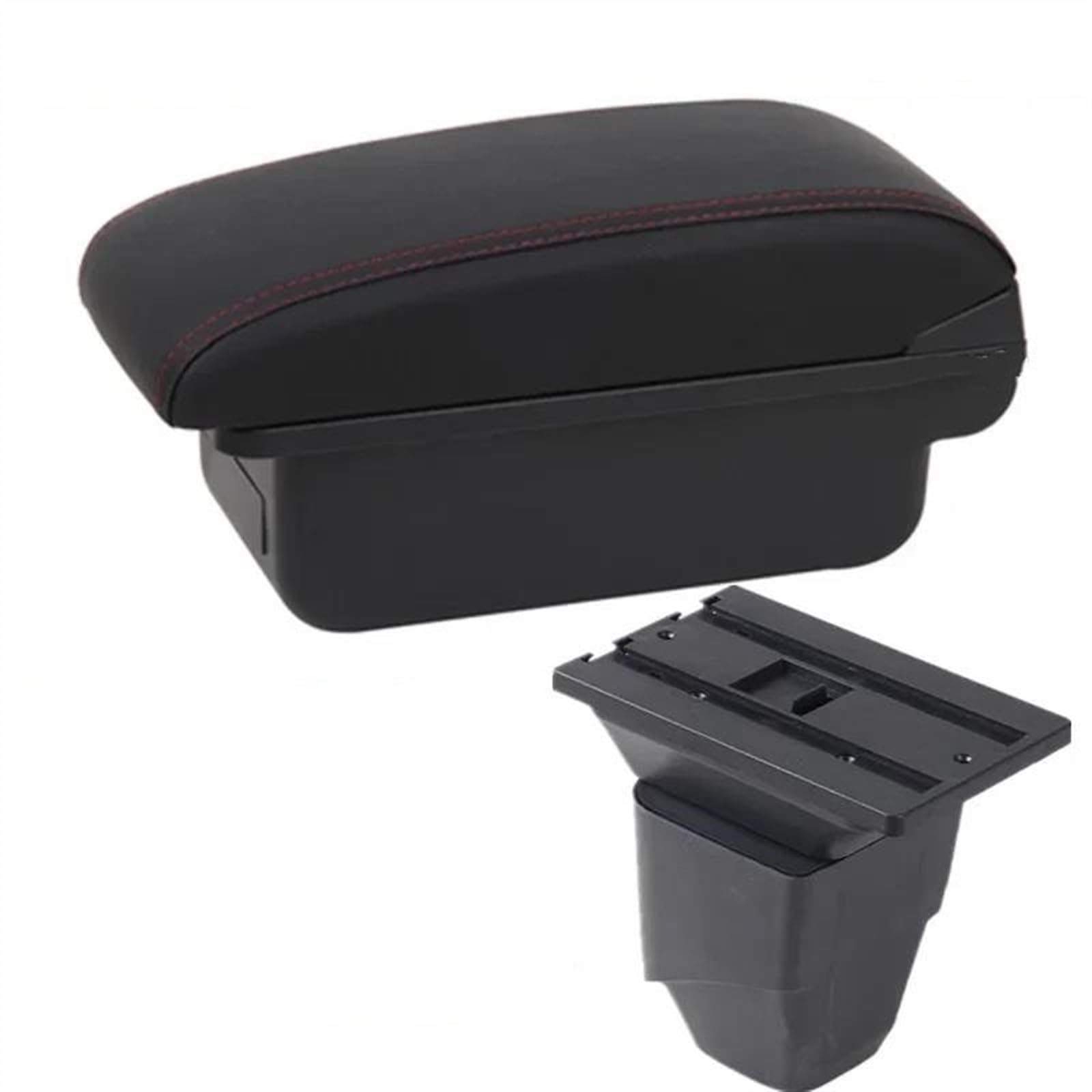 NMJLQW Storage Rack Center Console Armrest Storage Box For 206 Car Interior Parts Modification Accessories(A red line No USB)
