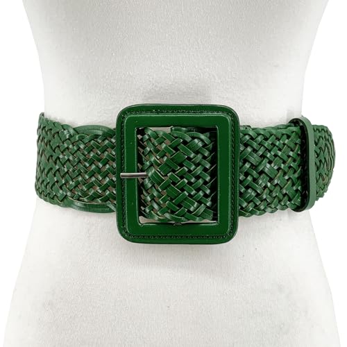 Women Handwoven Wide Braided Full Grain Leather Concho Belt2