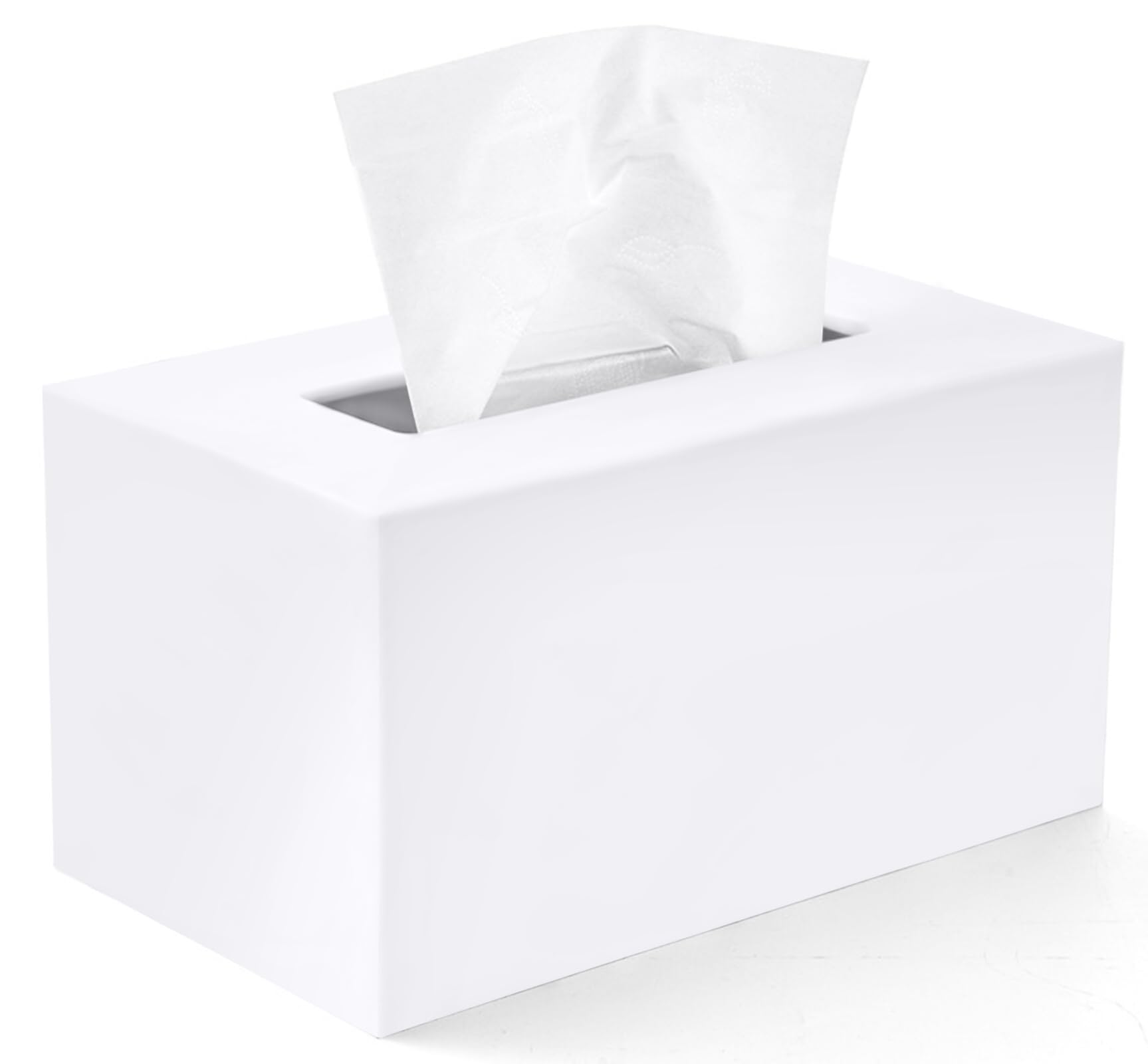 Tissue Box Cover Rectangle - Tissue Box Holder Rectangular - Compatible with Kleenex - Acrylic White Bathroom Accessories Decor