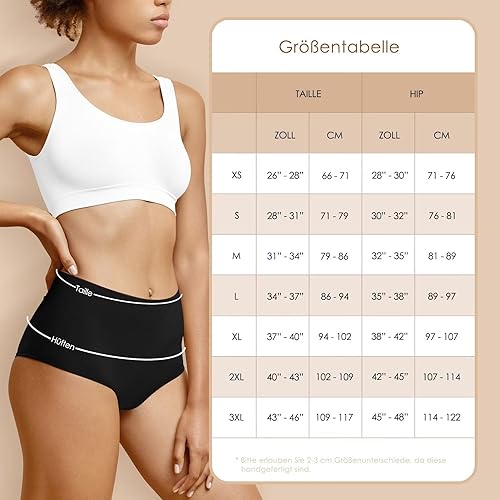 YouShow Unterhosen Damen 5er Pack Baumwolle Hohe Taille Unterwäsche Slip Stretchanteil(Beige,L) 5