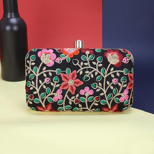 Image of LONGING TO BUY Hand Crafted Designer Box Clutch - Zari Embroidery For Women