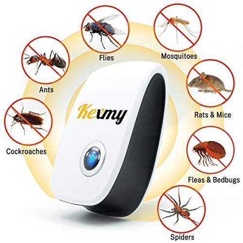 KEXMY Ultrasonic Pest Repellent - Ultrasound Pest Control for Mosquitoes, Mice, Cockroaches, Rats, Bugs, Spiders, and Ants - Non-Toxic and Humane Insect Repellent (6 Packs)