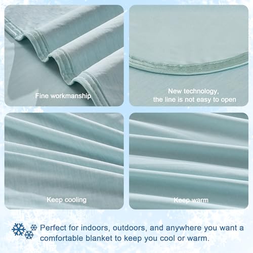 Image of CHOSHOME Cooling Blanket for Hot Sleepers Lightweight Summer Cold Thin Blankets for Sleeping, Hot Flashes Night Sweats, Soft Blanket for Bed, Full Size, Ice Blue
