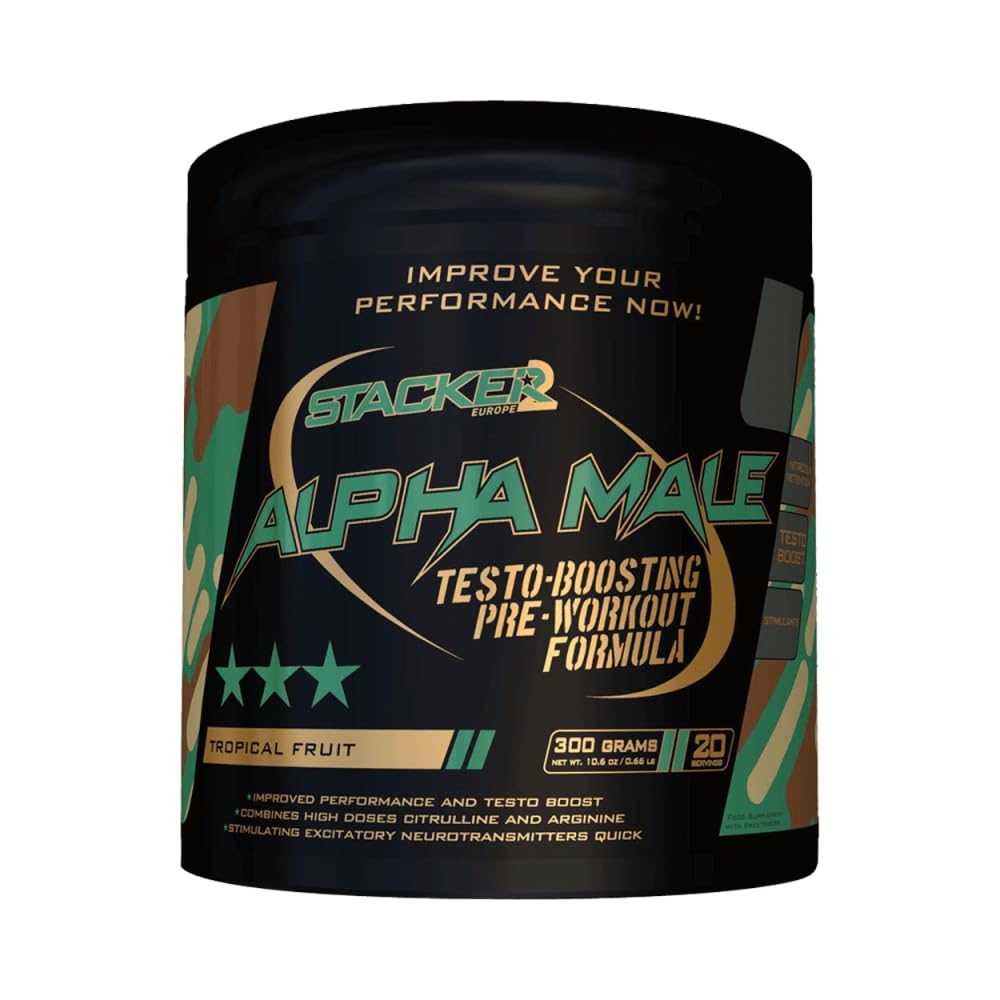 Stacker2 Alpha Male (20 serv) Tropical Fruit - Wzmacniacz testosteronu - Testo Booster-Complex