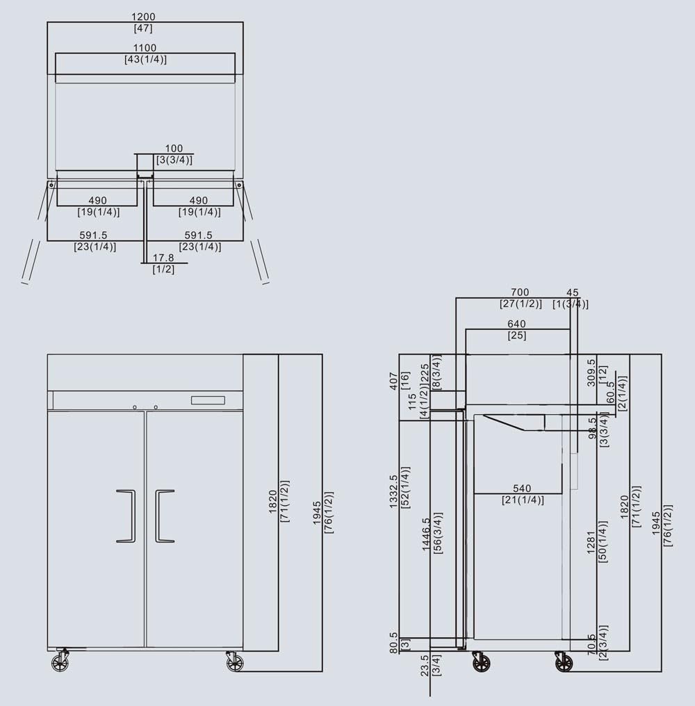 Armoire Réfrigérée Négative 2 Portes Roulettes 900 L - Atosa