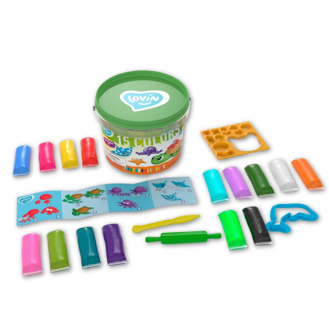 Marine Inhabitants Dough, Lovin Modeling Set including Colour Dough, Craft Kits for Kids, Arts and Crafts for Kids