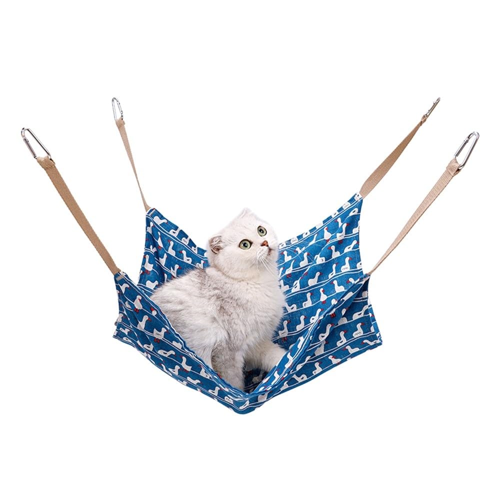 MiOYOOW Cat Hanging Hammock, Breathable Small Pet Bed House Summer Hamster Hanging Bed with 4 Hooks for Cat Rabbit Hamster Chinchillas - Image 3