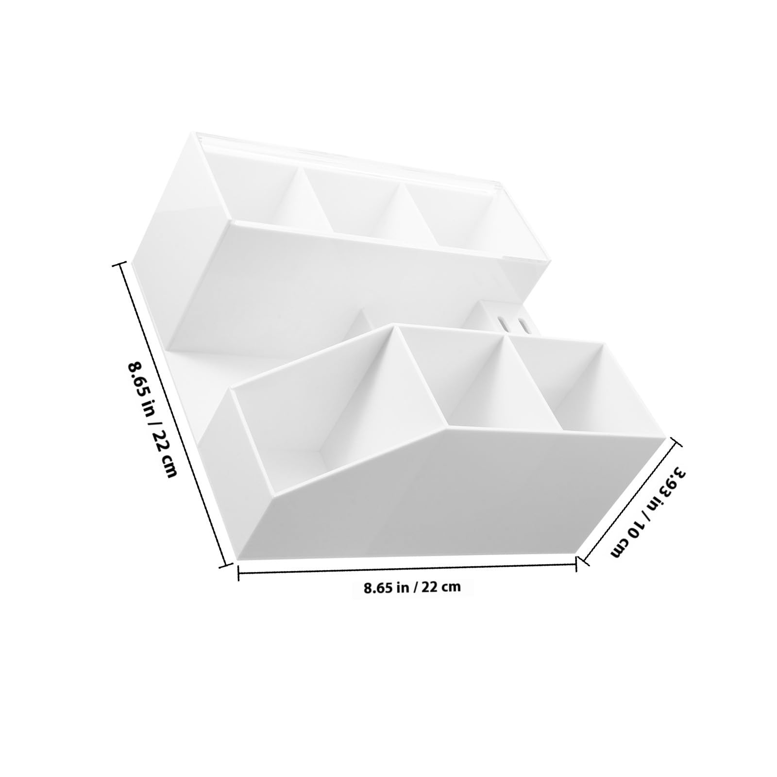 Zerodeko Organizer Acrilico per Strumenti Ciglia Bianco, Scatola Portaoggetti per Pinzette e Accessori Bellezza, Contenitore da Scrivania per Professionisti e Uso Personale