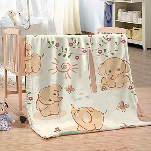 Couverture bébé éléphant plaid de canapé confortable pour vos déplacements