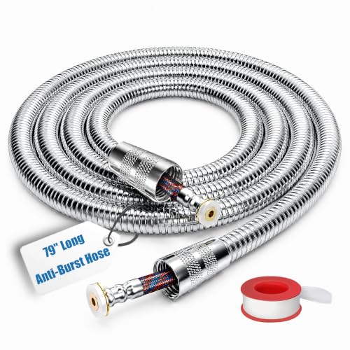 FunnyAir 79-inch Stainless Steel Anti-Burst Replacement Shower Hose, Chrome