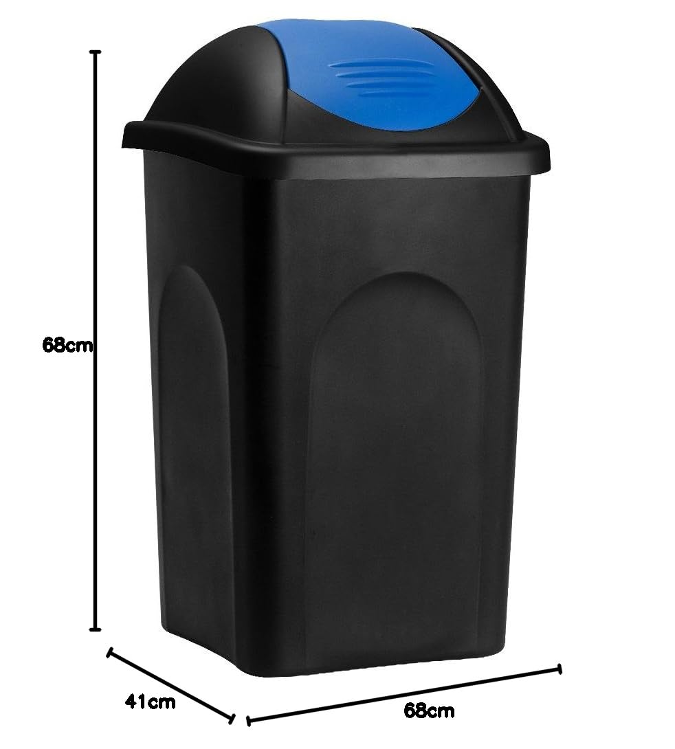 Deuba® 4X Mülleimer Set mit Schwingdeckel 60L Abfalleimer Automatik Geruchsarm Küche Bad Biomüll Gelber Sack Kunststoff Mülltrennung