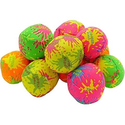 4E's Novelty 12 Pack - 2" Water Bomb Splash Balls - Mini Water Absorbent Ball - Kids Pool Toys, Outdoor Water Activities for Kids, Pool Beach Party Favors. Water Fight Games Cover