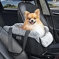 PETSFIT Center Console Dog Car Seat, Portable Car Seat for Dogs with Safe Protective Hooks, Luxury Dog Car Seats for Small Dogs, Dog Car Carrier Includes Safety Tether for Pets Up to 5 KG (Black)