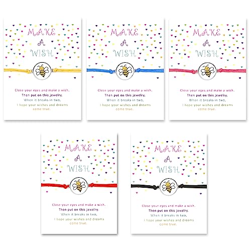 Image of Friendship Charm Adjustable Bracelets with Message Card (Set of 5); Perfect Jewelry Gift for Friends & Family