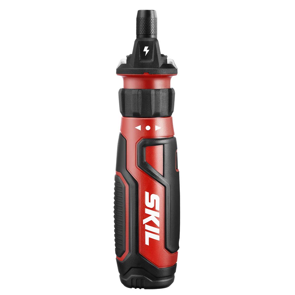 SKIL Rechargeable 4V Cordless Screwdriver with Circuit Sensor Technology Includes 45pcs Bit Set, USB Charging Cable, Carrying Case - SD561204