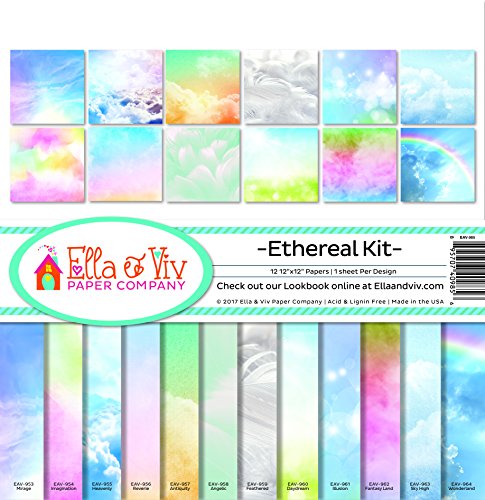 Ella & Viv by Reminisce EAV-985 Ethereal Scrapbook Collection Kit, 12x12 inches, Multicolor