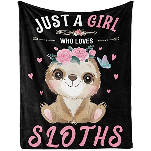 Just A Girl Who Loves Sloths Flannel Blanket