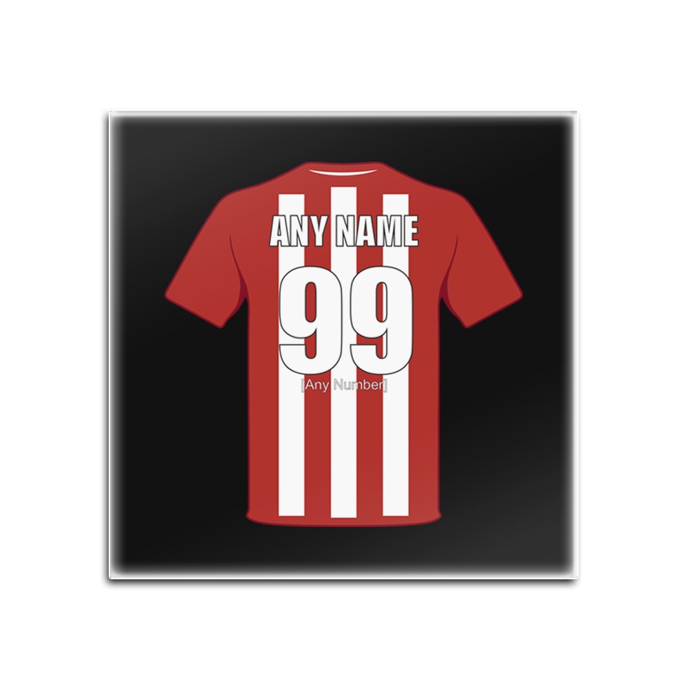 UNIGIFT Personalised Gift - Brentford Glass Square Coasters (Football Club Design Theme, Colour Options) - Any Name/Message on Your Unique Mat Pad - The Bees