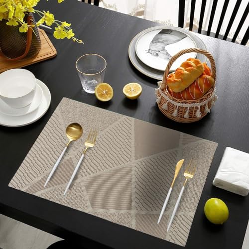 IPEA Tovagliette Americane Eleganti 45 x 30 cm per Cena, Pranzo, Colazione - 6 Unità - Tovaglietta Lavabile, Resistente al Calore, Antiscivolo, Antimacchia per Tavolo della Cucina e Sala - Beige - immagine 3