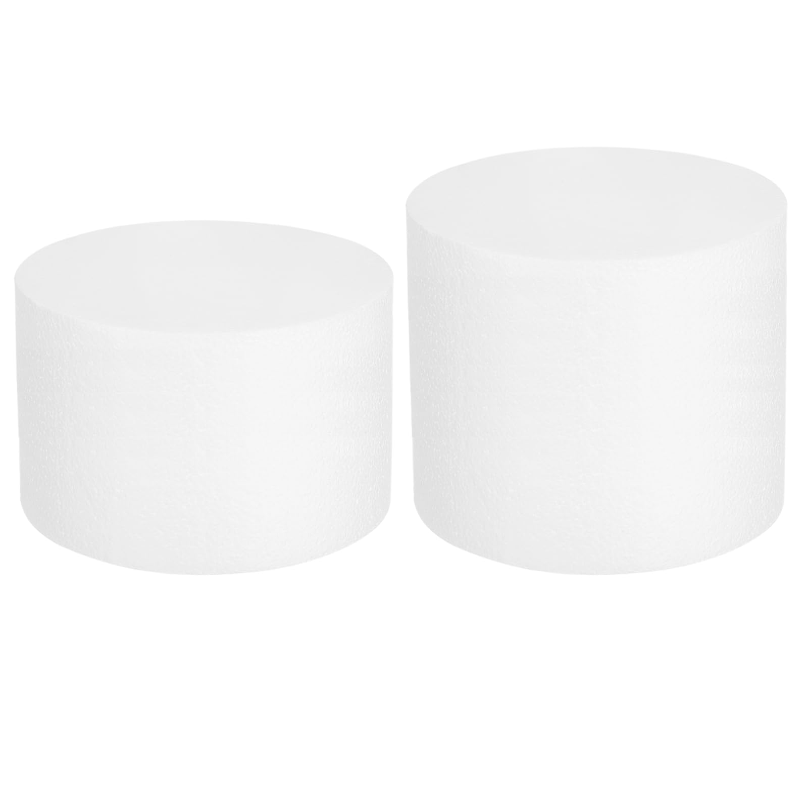 sourcing map Round Foam Cake Dummy, 8"x 5",8"x 6" White Fake Cake Circles Dummies Decorating Display for Wedding Birthday Party Cakes Decoration Crafts and Window Displays， 2Pcs