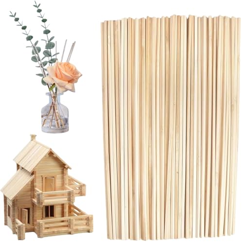 250 St&uuml;ck Holzst&auml;be Eckig, 300 mm x 4 mm Hartholzst&auml;bchen Quadratisch, Bastelholz St&auml;be Eckig Bastelh&ouml;lzer f&uuml;r Heimwerker DIY Handwerk