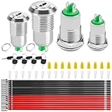 MKBKLLJY 4 Stück 12mm EIN/AUS-Metall-Schlüsselschalter Mini-Schlüsselschalter Zündanlassschalter 2-polig SPST 3A 250V AC/5A 125V AC mit Anschlusskabel, Kabelkappe für Elektrik Fahrräder Gokarts