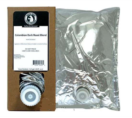 White Bear Regular & Decaf Colombian Dark Roast Liquid Coffee Concentrate - 2-1/2 GAL Bag in Box (1 Gallon, Regular Colombian)