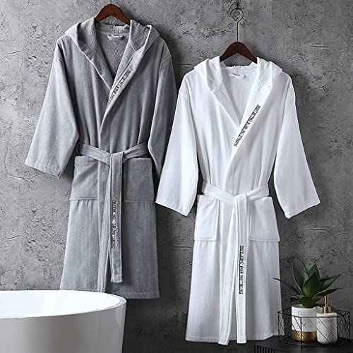 XUEMML Hotel Bathrobes Unisex,100% Cotton Terry Spa Robe, Pool, Soft, Lightweight, Absorbent, Robes For Men Women2