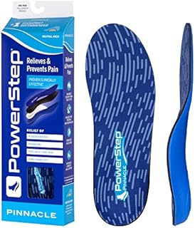 Powerstep Pinnacle Insoles - Shoe Inserts for Arch Support, Plantar Fasciitis, Pronation, Heel & Feet Pain Relief - Podiatrist-Recommended Orthotic Insoles for Women & Men (M 11-11.5, W 13-13.5)