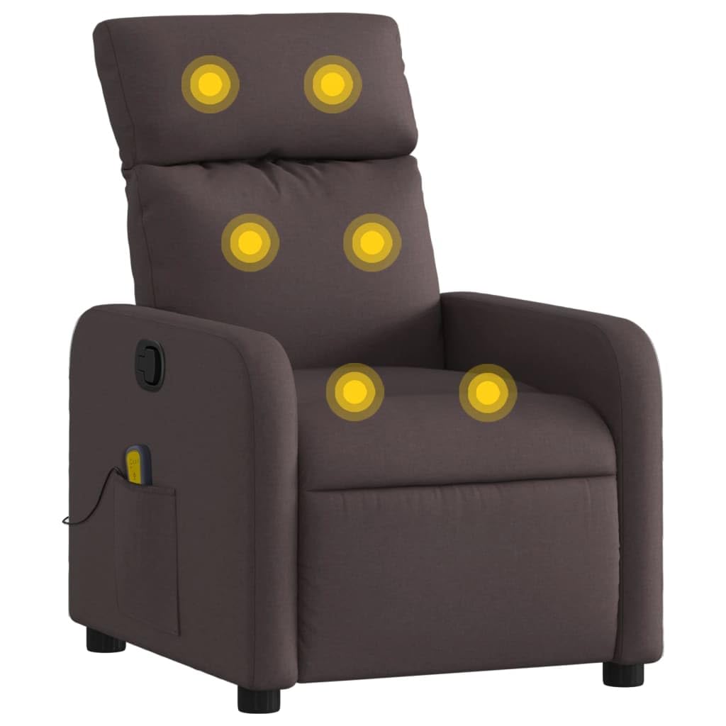 Fauteuil de massage inclinable en tissu marron pour vos soirées cinéma au salon