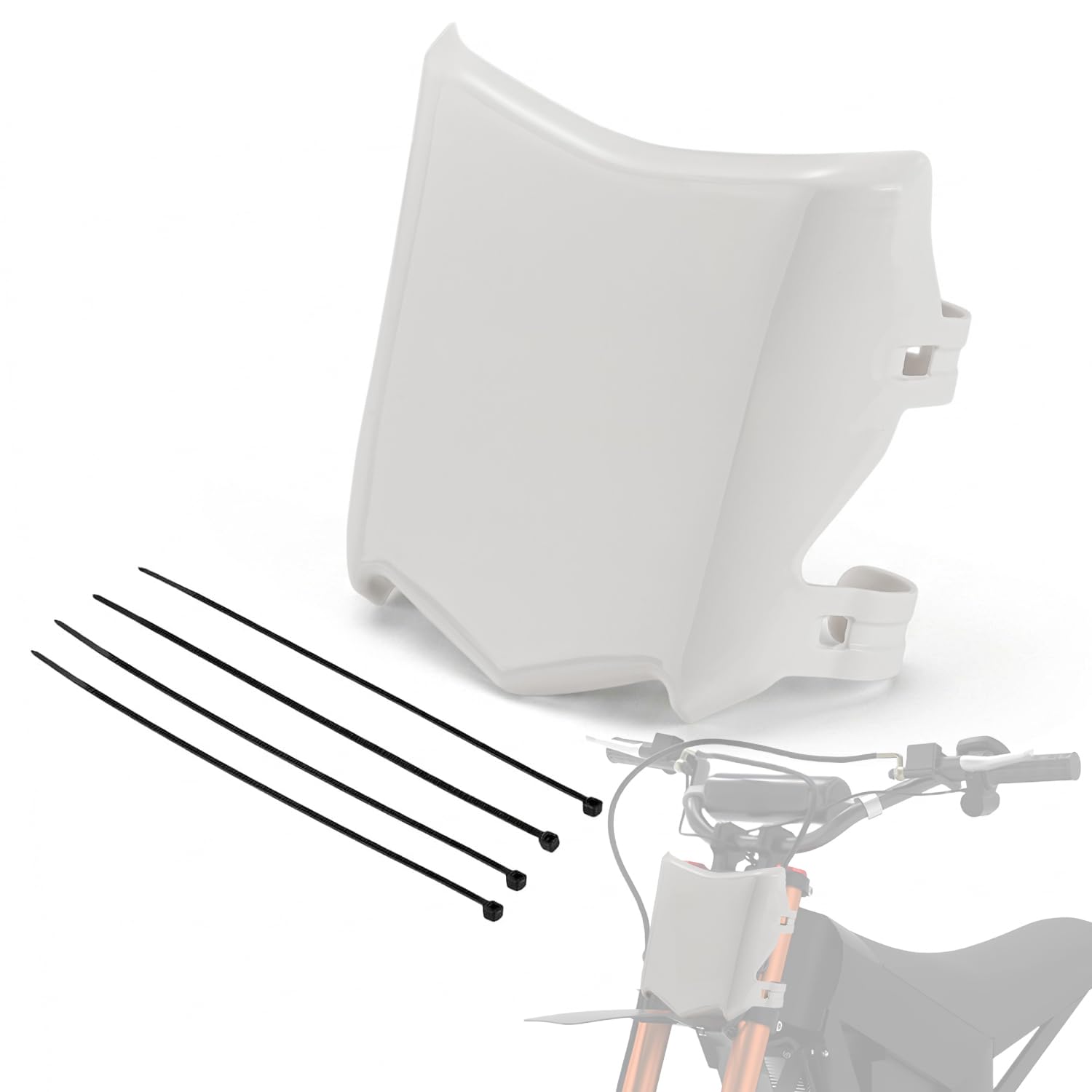 Ebike Front Number Plate for Ridstar Q20 Yozma IN10 Surron White