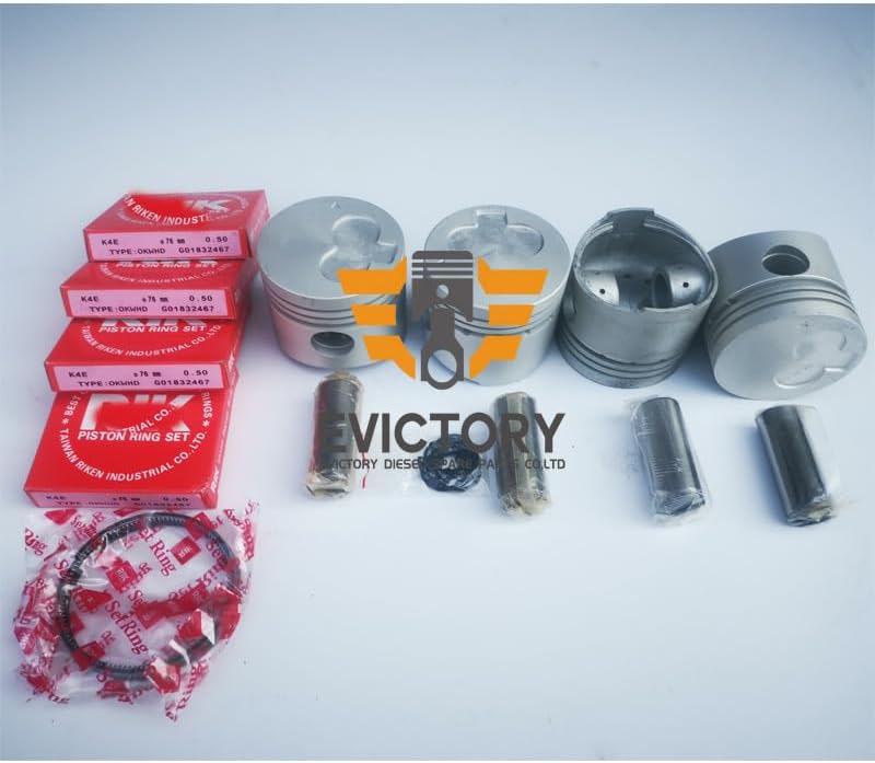 For Mitsubishi Oversize K4E Piston With Pin Kit Ring Set 0.50mm Engine Parts
