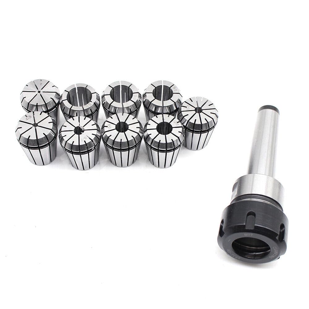 Juego de 9 alicates de sujeción ER32 MT3 M12, portabrocas de 2 a 20 mm, juego de casquillos de sujeción de acero al carbono, para máquina de grabado CNC, fresadora, portaherramientas