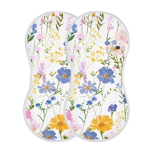 Lella Baiocchi Style Muslin Burp Cloths 22x11 Inch - 4-Layer Organic Cotton & TPU Waterproof Lining, Absorbent Baby Bibs for Boys/Girls with Hanging Loop2