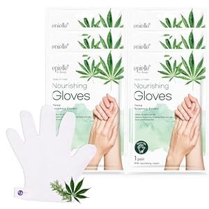 Epielle Nourishing Hand Masks – Hemp Gloves 6 Pack | Deep Moisturizing Treatment for Dry Hands | Enriched with Natural Extracts | Korean Skincare, Easter Gifts, Mother’s day Gifts
