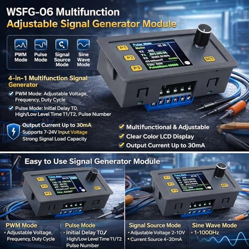 Image of Garosa Signal Generator PWM Pulse Frequency Generator Adjustable Module Sine Wave 4-20mA 2-10V Function Generator without RS485