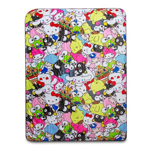 Sanrio Hello Kitty And Friends Fleece Throw Blanket | Plush Soft Cover For Sofa, Bed | 54 x 72 Inches