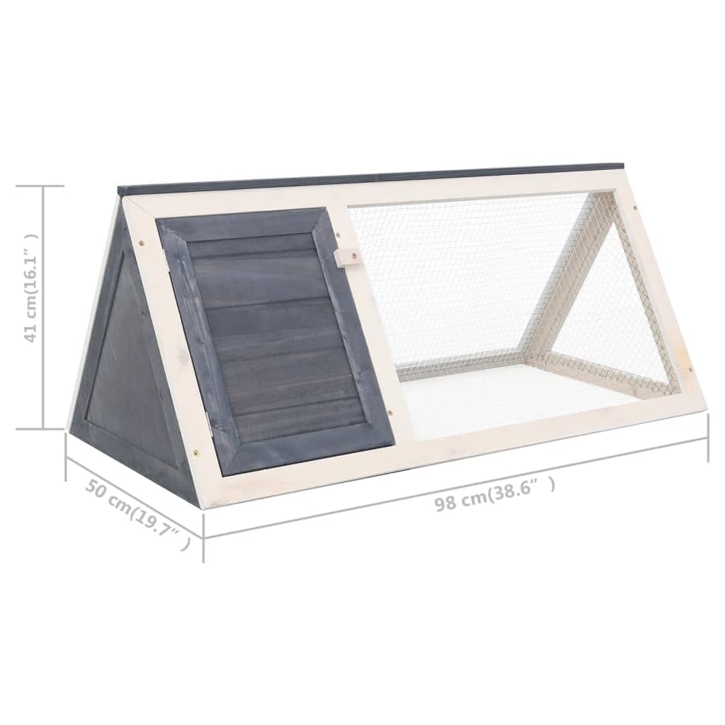 HOMIUSE Conejera para animales pequeños, gris, madera, conejillo de indias, accesorios para conejos, jaulas de indias, jaula, conejera para exteriores, fiesta de invierno, casa de conejos, jaulas de
