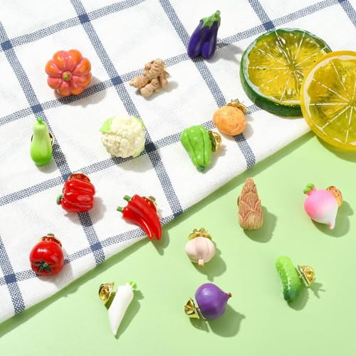 Image of Ipotkitt Bee Rectangle Biology Theme Fruit Vegetable Snake Ice Cream Brooches Insect Dessert Strawberry Lapel Pins for DIY Jewelry Craft Clothes Decor