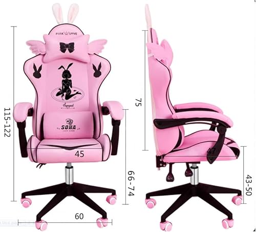 Miniatura 2 de Silla de juegos con reposapiés, cómoda silla ergonómica de escritorio para juegos, silla de computadora ajustable, cómodo soporte lumbar reclinable