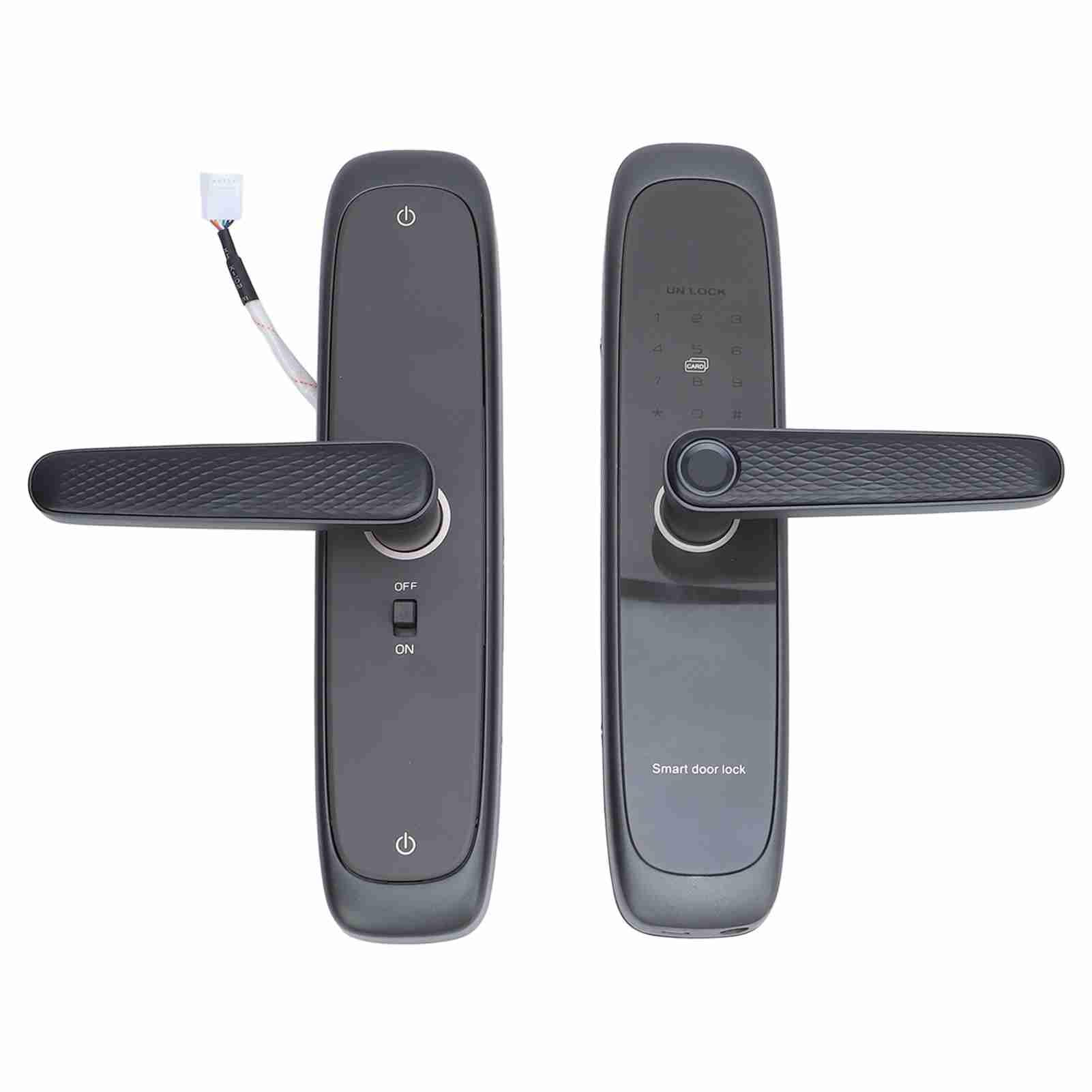 Serratura con Maniglia Digitale per Ingresso Senza Chiave, Controllo Abilitato WiFi, Impronta Digitale, Codice PIN, Tessera, Accesso di Emergenza per L'app (5050)