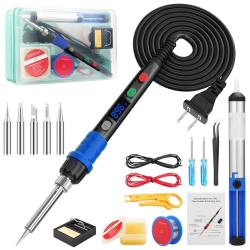 Soldering Iron Kit, 90W LED Digital Soldering Gun kit with Ceramic Heater, 110V...