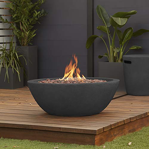 Image of Real Flame Riverside 36 inch Propane or Natural Gas Fire Pit - Stainless Steel Burners, Natural Gas Conversion Kit Included, 50,000 BTUs, Push Button Ignition - Shale