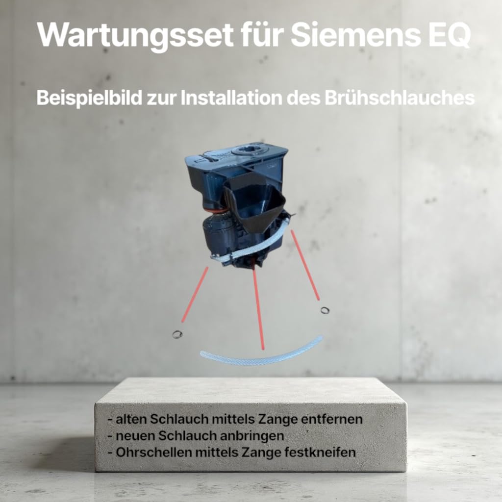 Wąż silikonowy, zestaw konserwacyjny do Siemens EQ.3 S100 S300 S500 / EQ.9 s300 S500 S700 S900 / & Bosch VeroCup 100 300 - wąż do parzenia - część zamienna do ekspresu do kawy – stabilny, elastyczny i