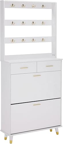 Armario de entrada para dormitorio, armario de almacenamiento de zapatos de entrada, organizador de zapatos, cajones extraíbles y abatibles y 12 disponible en Yaxa Venezuela